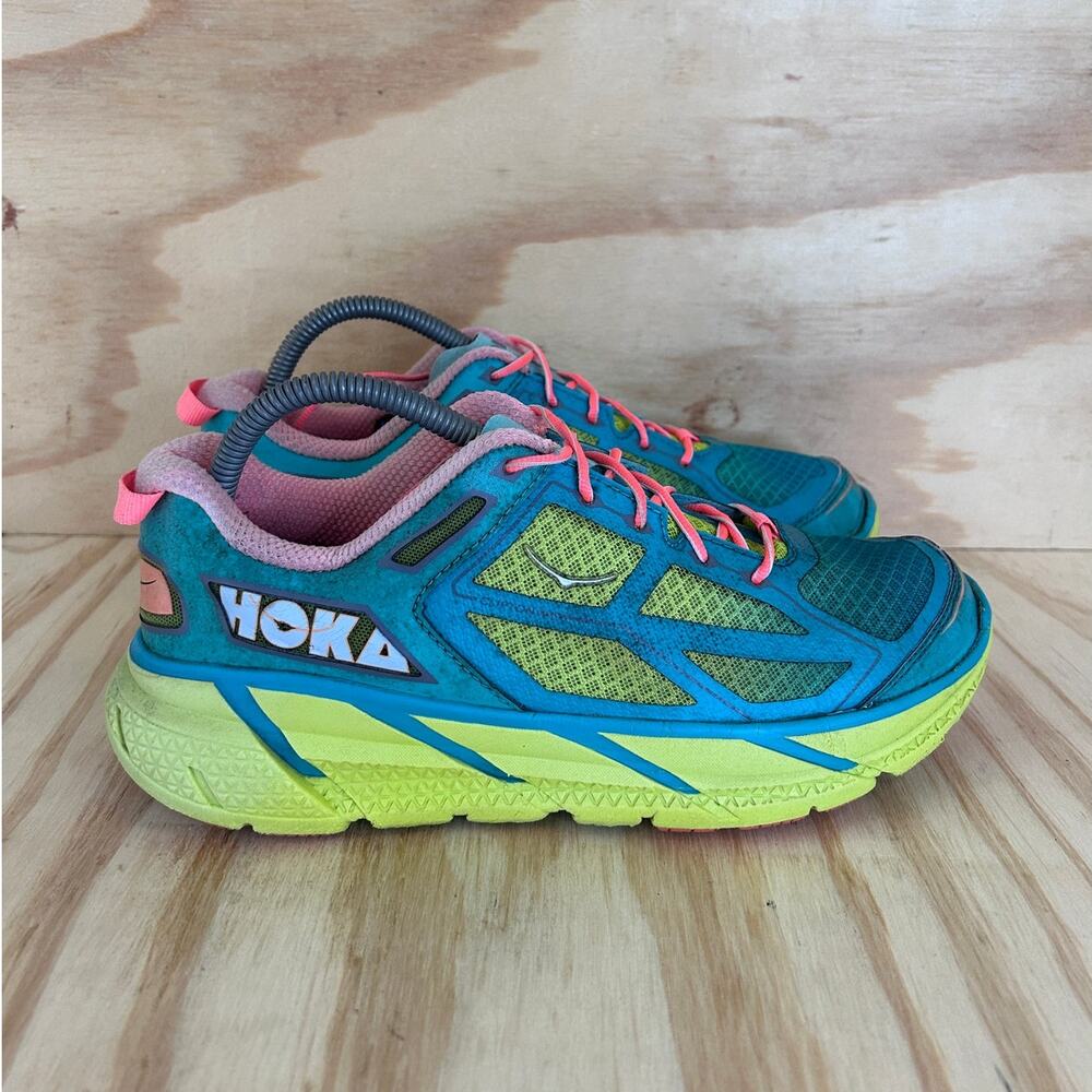 Hoka One One - Clifton 1 - Running - Green/Yellow - Women's -8.5 - 1101944 AANCR